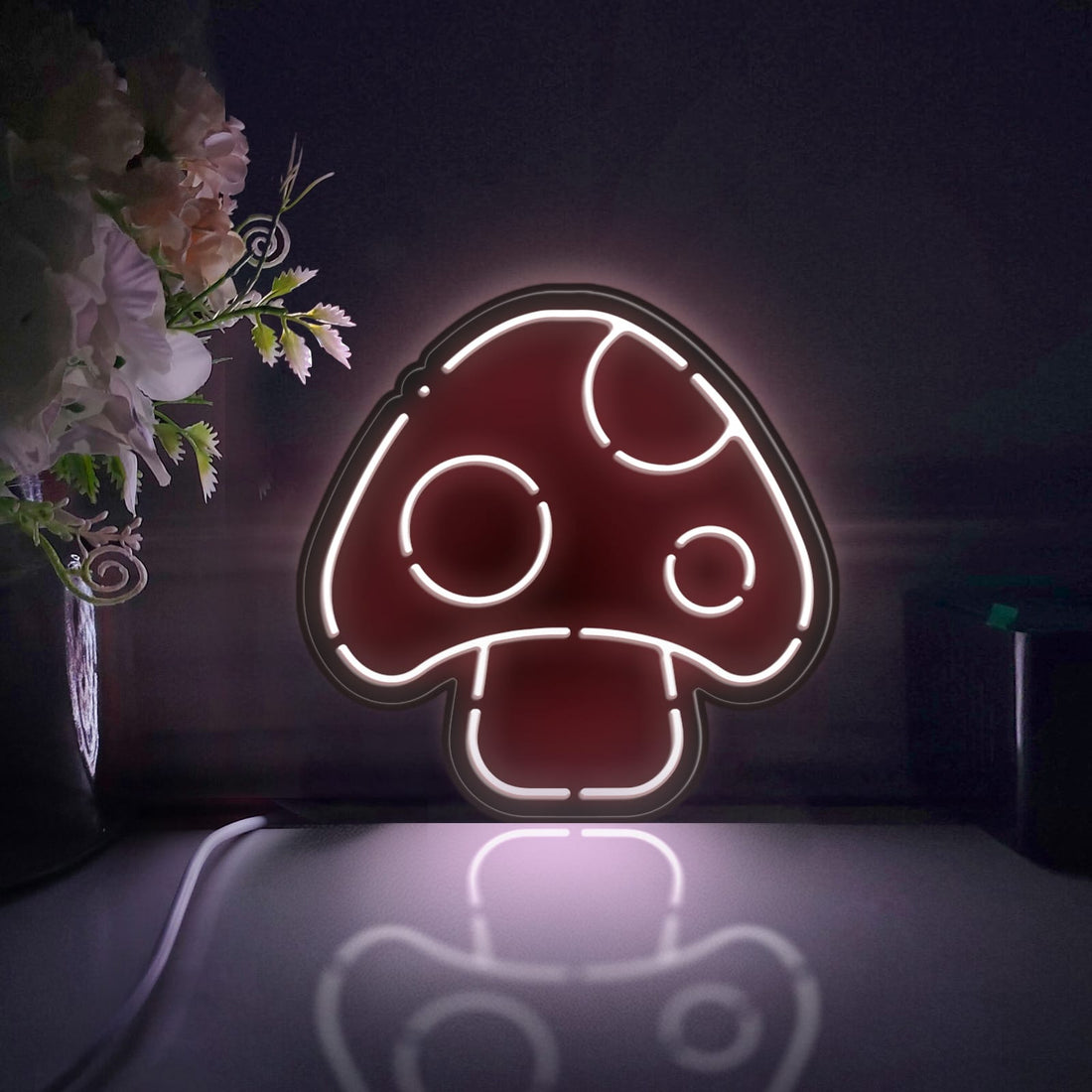 Super Mario Mushroom Led Light Box, Mushroom Wall Art Decor, Personalized Light Sign, Desktop Decorations, Bedroom Decor, Gift For Gamers