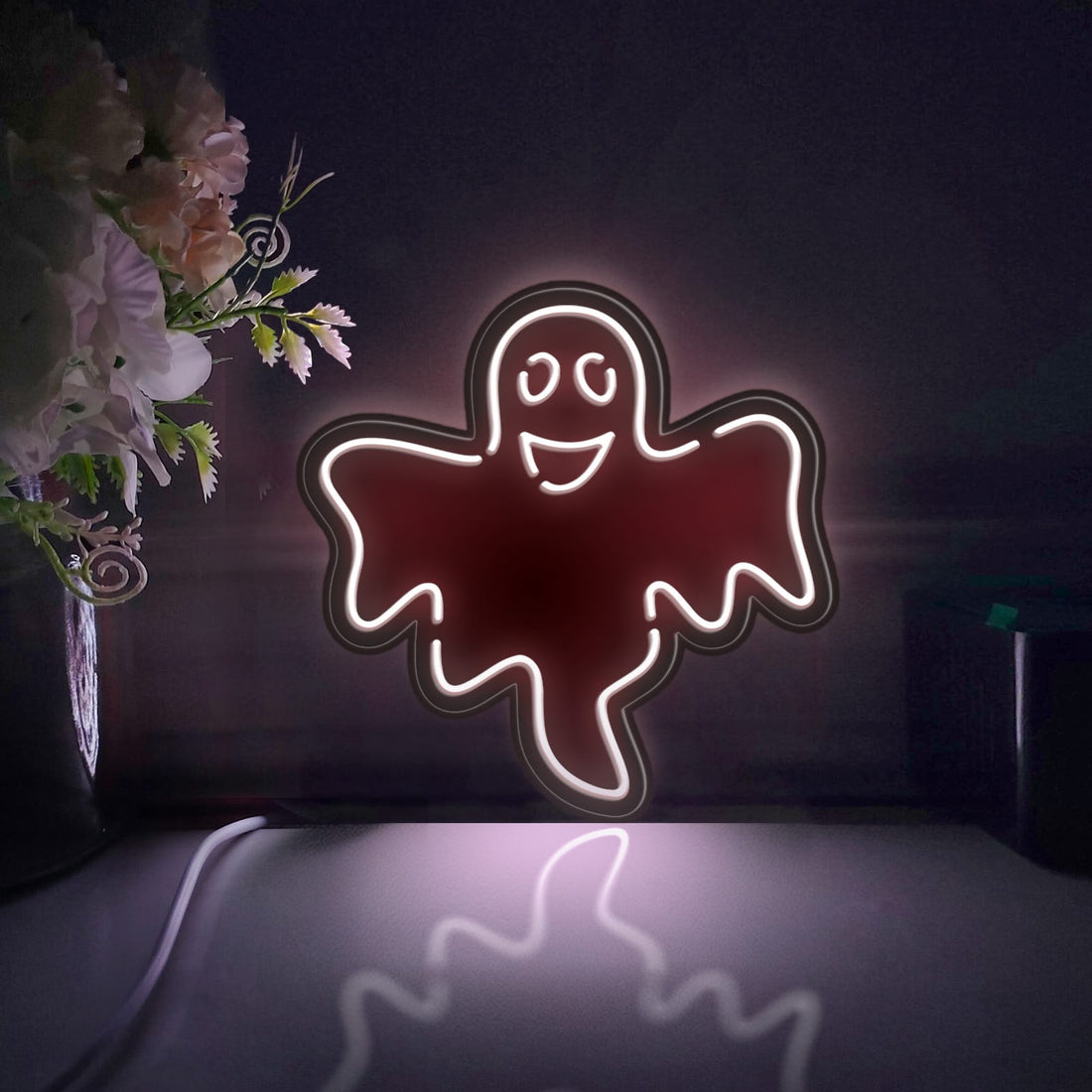 Evil Ghost Led Light Box, Ghost Wall Art Decor, Personalized Light Sign, Neon-like Rgb Desktop Decorations, Bedroom Decor, Gift
