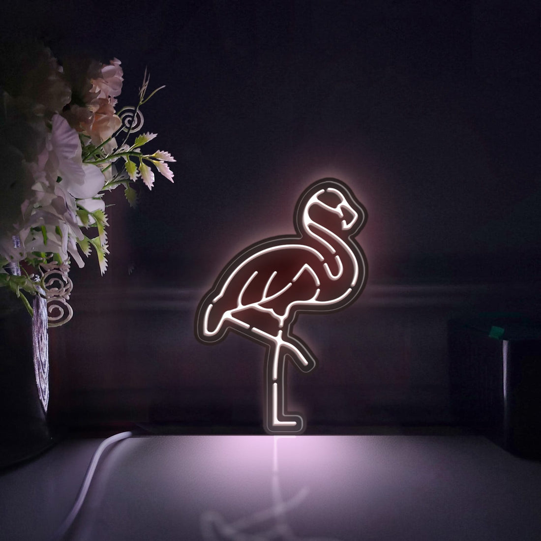 Flamingo Led Light Box, Bird Wall Art Decor, Personalized Light Sign, Neon-like Desktop Decorations, Bedroom Decor, Gift For Bird Lovers