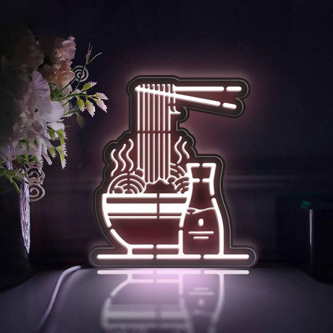 Noodle And Soy Sauce Led Light Box, Ramen Wall Art Decor, Personalized Light Sign, Neon-like Rgb Desktop Decorations, Bedroom Decor, Gift