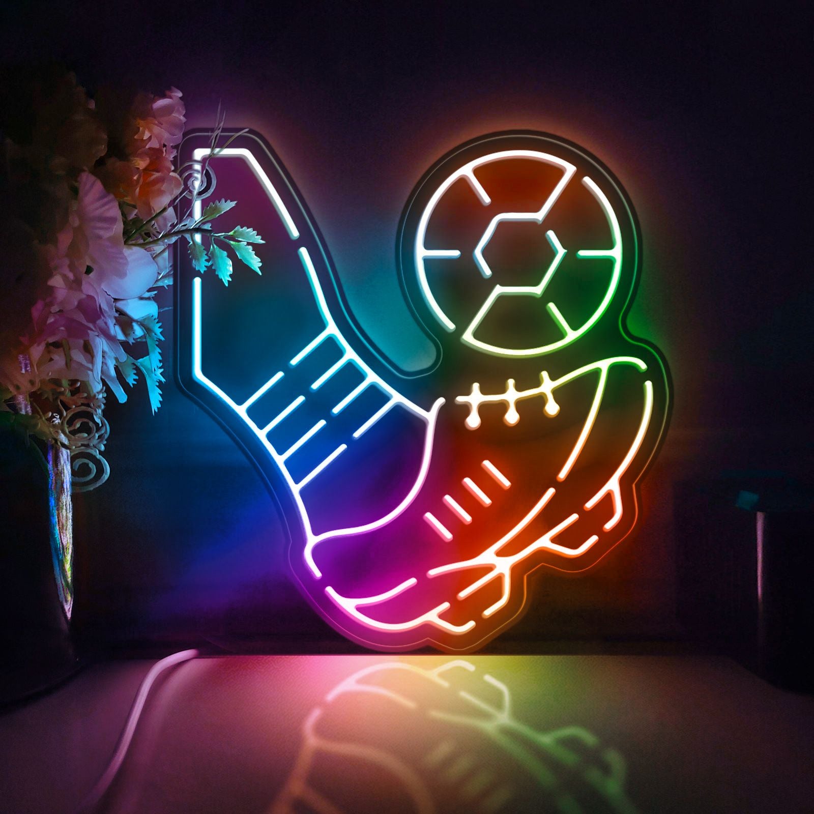 Playing Soccer Led Light Box, Football Wall Art Decor, Light Sign, Desktop Decorations, Bedroom Decor, Gift For Soccer Enthusiasts, Kids