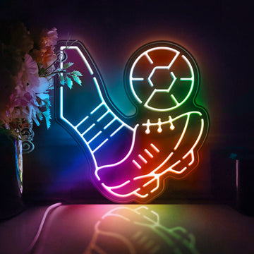 Playing Soccer Led Light Box, Football Wall Art Decor, Light Sign, Desktop Decorations, Bedroom Decor, Gift For Soccer Enthusiasts, Kids