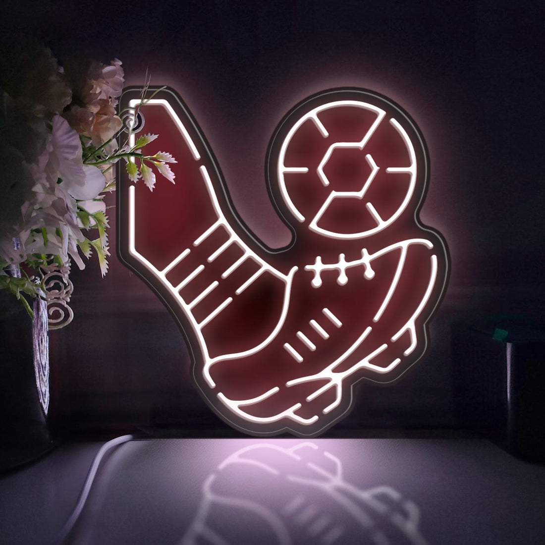 Playing Soccer Led Light Box, Football Wall Art Decor, Light Sign, Desktop Decorations, Bedroom Decor, Gift For Soccer Enthusiasts, Kids