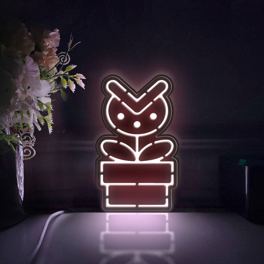 Mario Piranha Led Light Box, Piranha Wall Art Decor, Light Sign, Desktop Decorations, Bedroom Decor, Gift For Super Mario Fans, Kids
