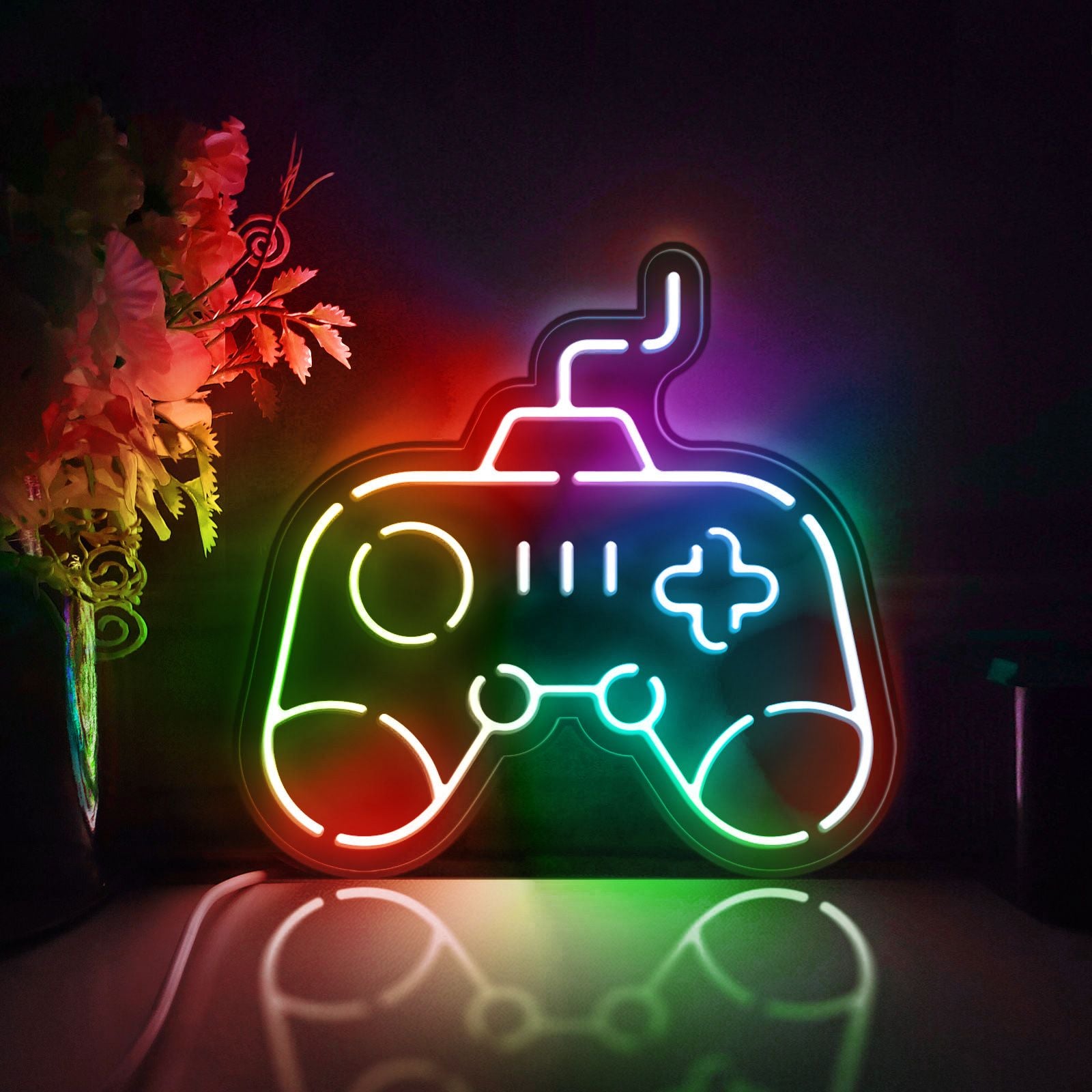 Game Controller Led Light Box, Gamer Wall Art Decor, Personalized Light Sign, Neon-like Desktop Decorations, Bedroom Decor, Gift For Gamers