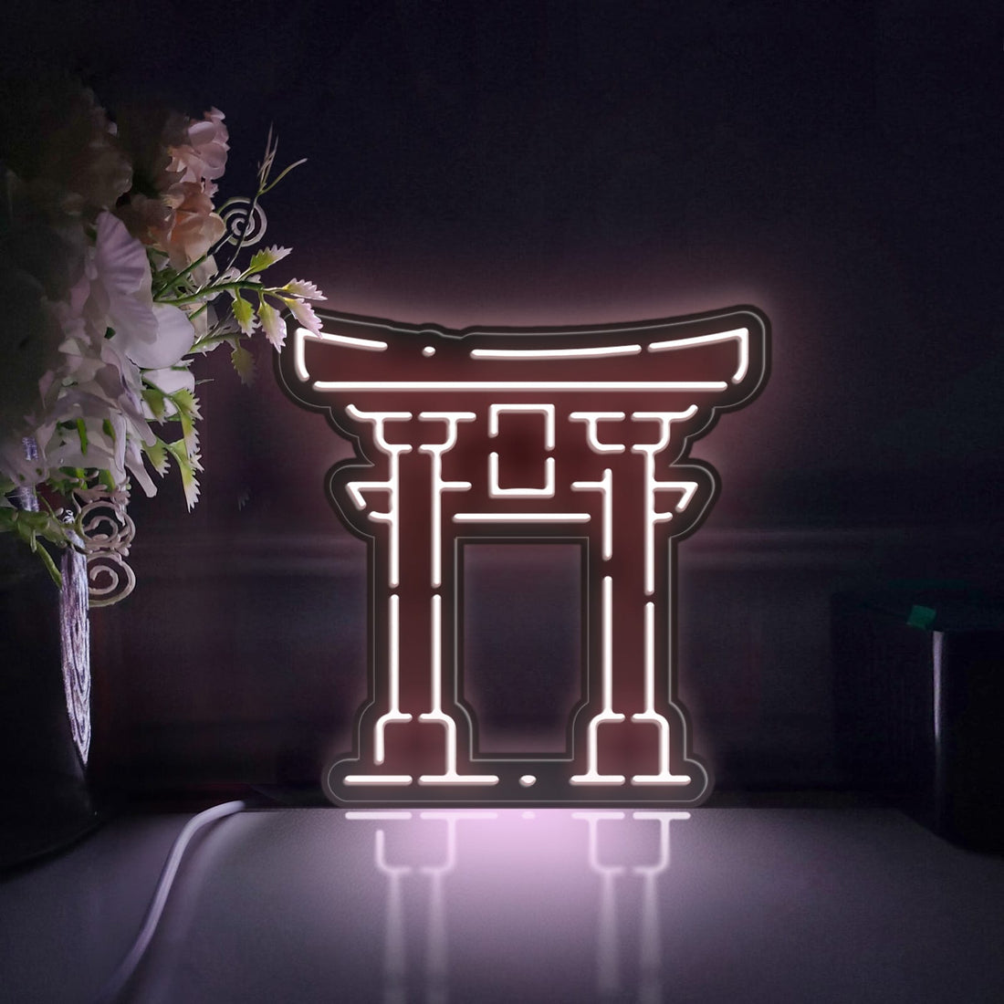 Japanese Architecture Torii Led Light Box, Japanese Shrine Torii Wall Art Decor, Light Sign, Desktop Decorations, Gift For Culture Lovers