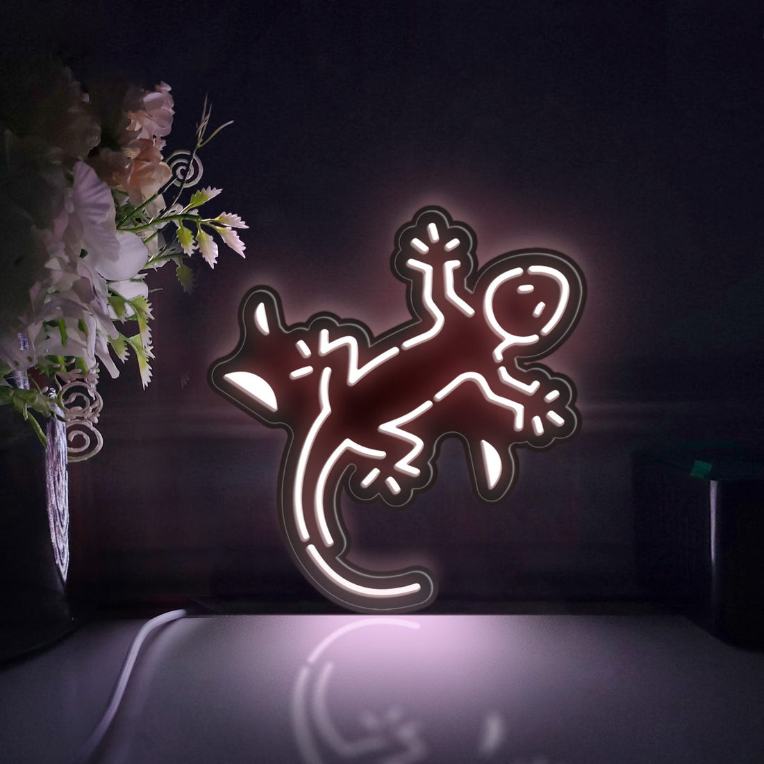 Gecko Led Light Box, Lizard Wall Art Decor, Personalized Light Sign, Rgb Desktop Decorations, Bedroom Decor, Gift For Reptile Enthusiasts