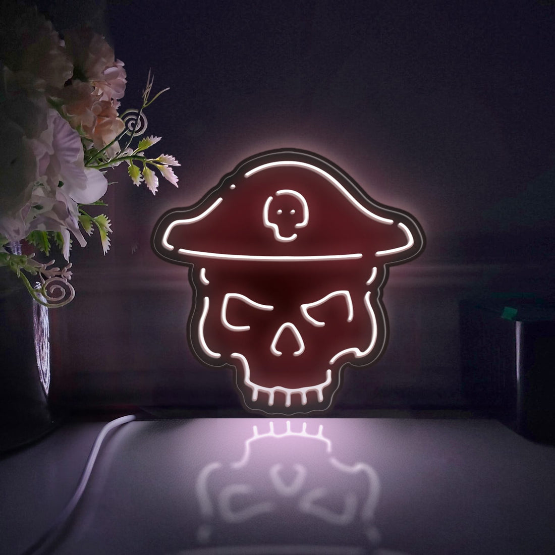 Pirate Roger Led Light Box, Halloween Wall Art Decor, Personalized Light Sign, Neon-like Rgb Desktop Decorations, Bedroom Decor, Gift
