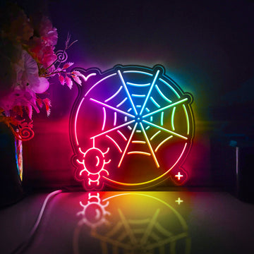 Spider Web And Insect Led Light Box, Halloween Wall Art Decor, Light Sign, Desktop Decorations, Gift For Spooky Decor Fans, Kids
