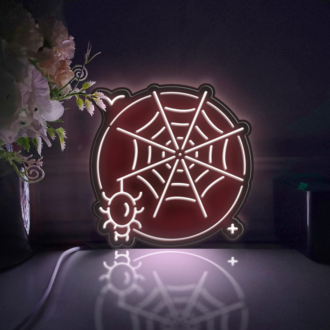 Spider Web And Insect Led Light Box, Halloween Wall Art Decor, Light Sign, Desktop Decorations, Gift For Spooky Decor Fans, Kids