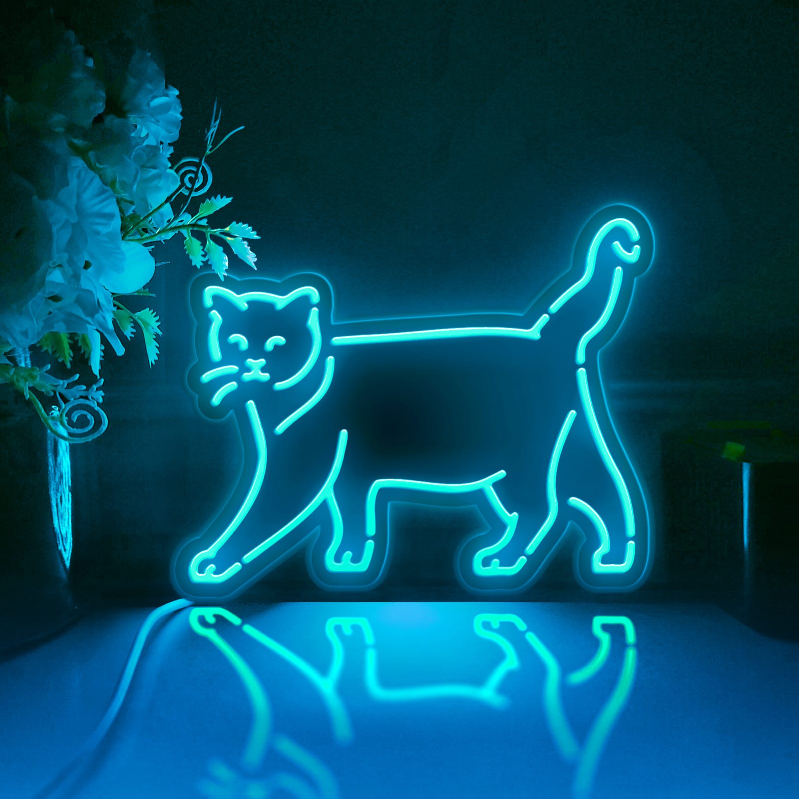Walking Cat Led Light Box, Wall Art Decor, Light Sign, Desktop Decorations, Bedroom Decor, Gift For Cat Lovers, Animal Enthusiasts