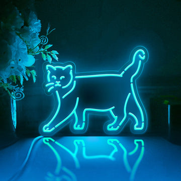 Walking Cat Led Light Box, Wall Art Decor, Light Sign, Desktop Decorations, Bedroom Decor, Gift For Cat Lovers, Animal Enthusiasts
