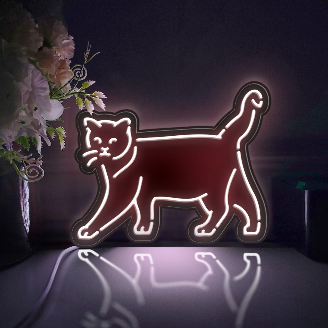 Walking Cat Led Light Box, Wall Art Decor, Light Sign, Desktop Decorations, Bedroom Decor, Gift For Cat Lovers, Animal Enthusiasts