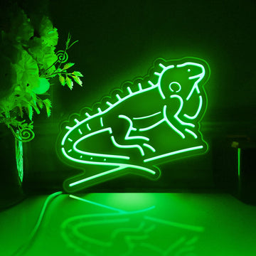 Iguana Led Light Box, Lizard Wall Art Decor, Personalized Light Sign, Neon-like Desktop Decorations, Bedroom Decor, Gift For Reptile Lovers