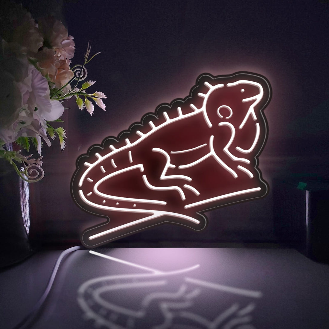 Iguana Led Light Box, Lizard Wall Art Decor, Personalized Light Sign, Neon-like Desktop Decorations, Bedroom Decor, Gift For Reptile Lovers