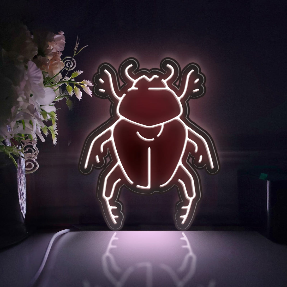 Beetle Led Light Box, Insect Wall Art Decor, Light Sign, Desktop Decorations, Bedroom Decor, Gift For Insect Lovers, Nature Enthusiasts