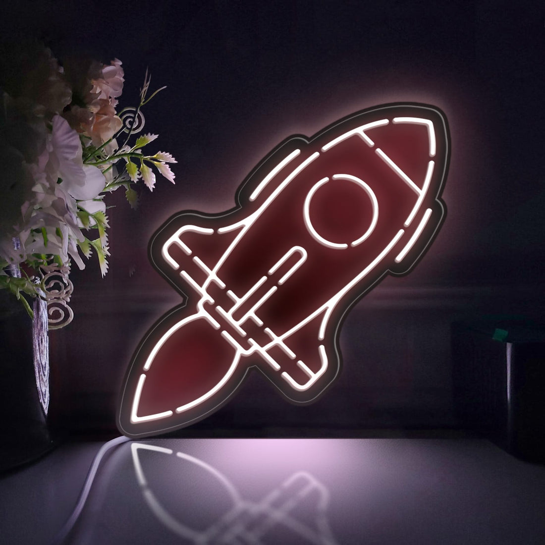 Interstellar Rocket Ship Led Light Box, Flying Rocket Wall Art Decor, Lighted Desktop Decoration, Gift For Space , Science Fiction Fans