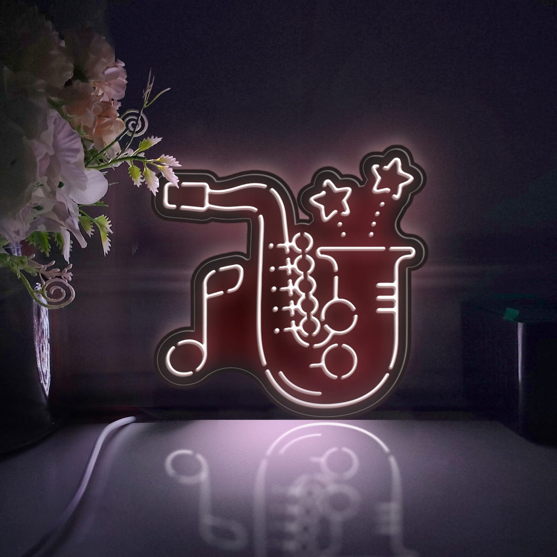 Jazz Music Saxophone Led Light Box, Musical Instrument Wall Art Decor, Lighted Desktop Decoration, Gift For Jazz Enthusiasts, Music Lovers