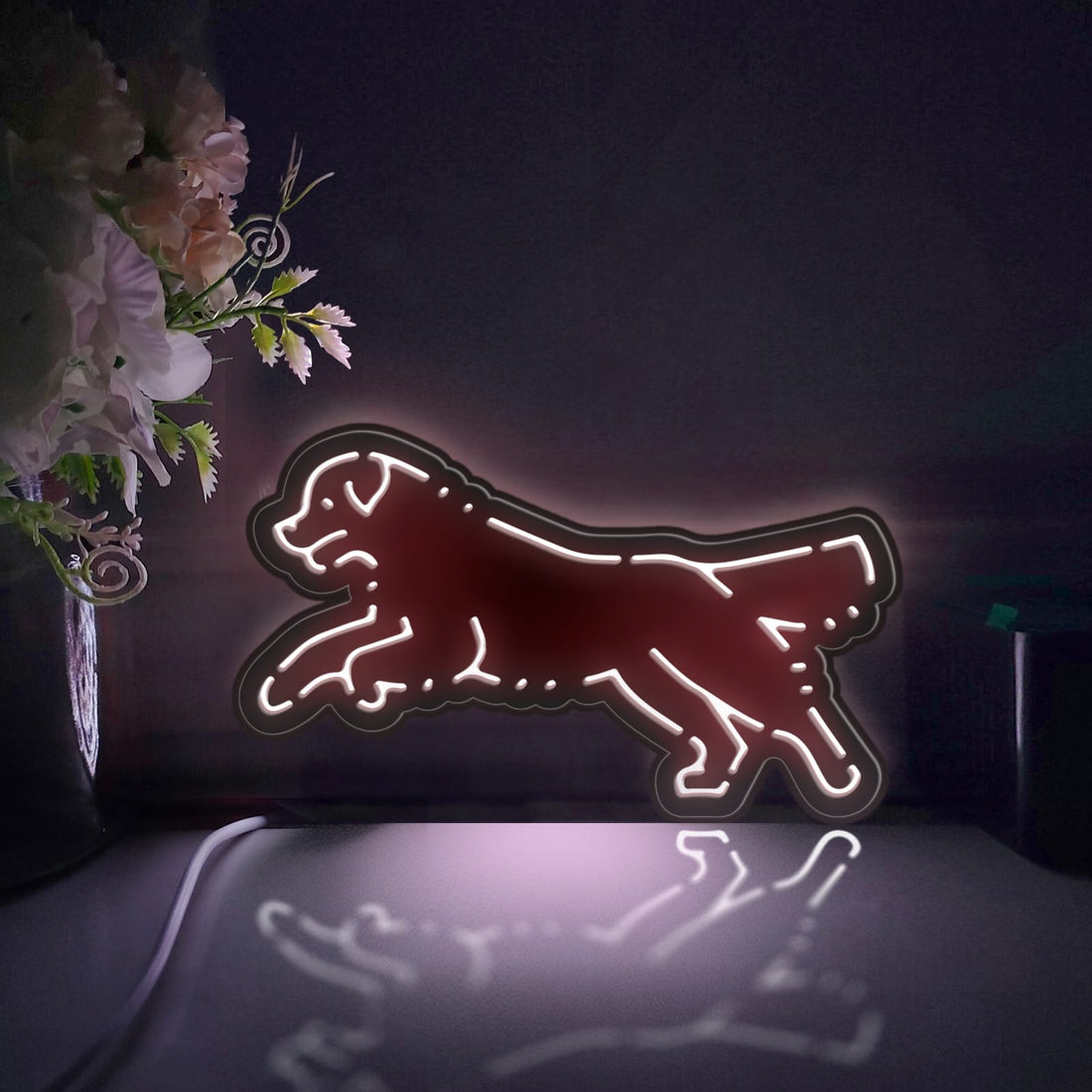 Jumping Golden Retriever Led Light Box, Golden Retriever Wall Art Decor, Light Sign, Desktop Decorations, Room Decor, Gift For Dog Lovers