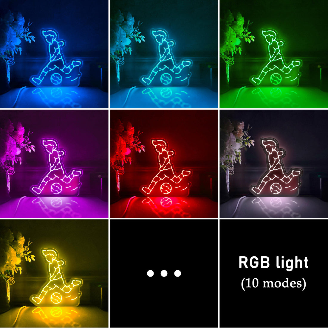 Playing Football Led Light Box, Football Match Wall Art Decor, Light Sign, Desktop Decorations, Room Decor, Gift For Sports Fans, Athletes