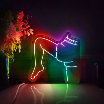 Knee-knocking Led Light Box, Kickboxing Wall Art Decor, Light Sign, Desktop Decorations, Gift For Martial Arts Enthusiasts, Sports Fans