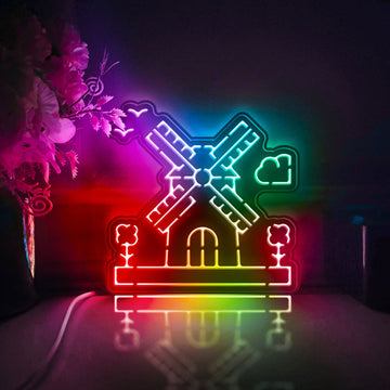 Dutch Windmill Led Light Box, Windmill Wall Art Decor, Light Sign, Desktop Decorations, Room Decor, Gift For Travelers, Culture Enthusiasts
