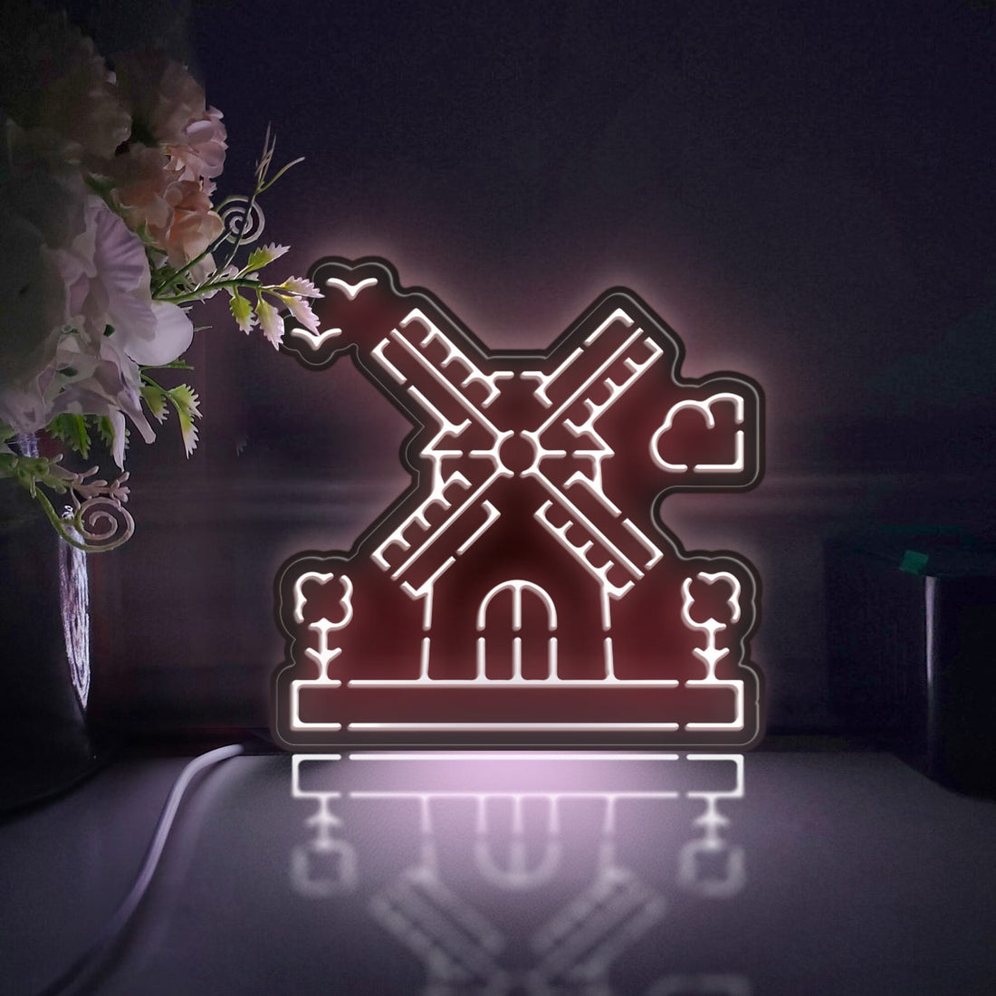 Dutch Windmill Led Light Box, Windmill Wall Art Decor, Light Sign, Desktop Decorations, Room Decor, Gift For Travelers, Culture Enthusiasts