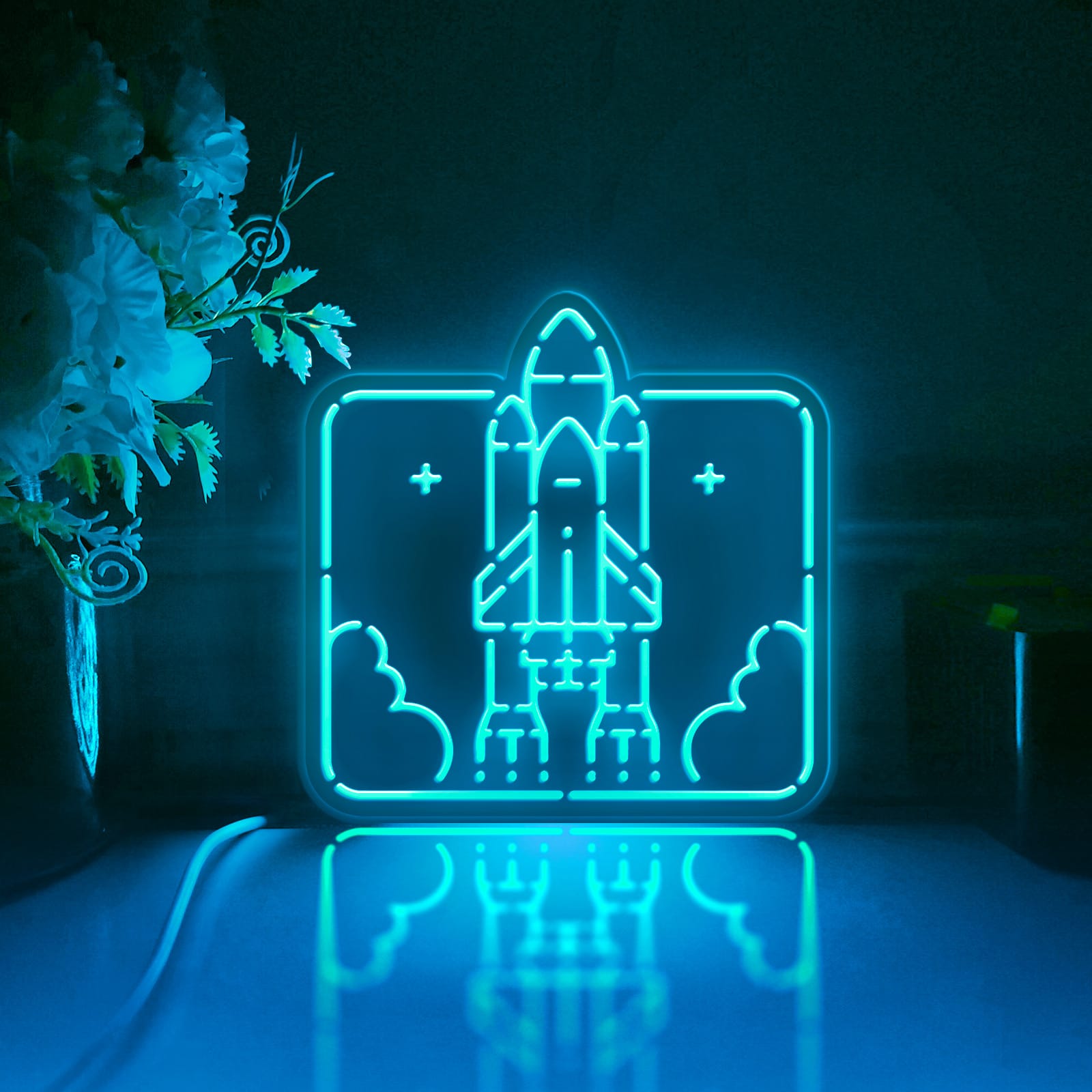 Rocket Launch Led Light Box, Space Shuttle Wall Art Decor, Light Sign, Desktop Decorations, Bedroom Decor, Gift For Astronomy Lovers, Kids