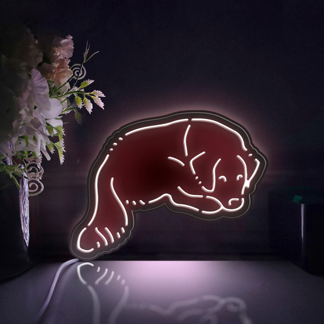 Golden Retriever Lying Down Led Light Box, Golden Retriever Wall Art Decor, Light Sign, Desktop Decoration, Gift For Pet Owners, Dog Lovers