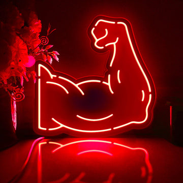 Muscle Led Light Box, Bicep Wall Art Decor, Light Sign, Desktop Decorations, Bedroom Decor, Gift For Fitness Enthusiasts, Bodybuilders