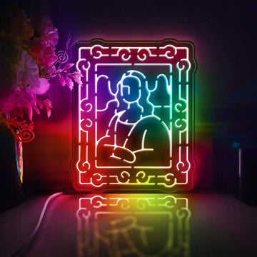 Museum Art Painting Led Light Box, Mona Lisa's Smile Wall Art Decor, Light Sign, Desktop Decorations, Bedroom Decor, Gift For Art Lovers