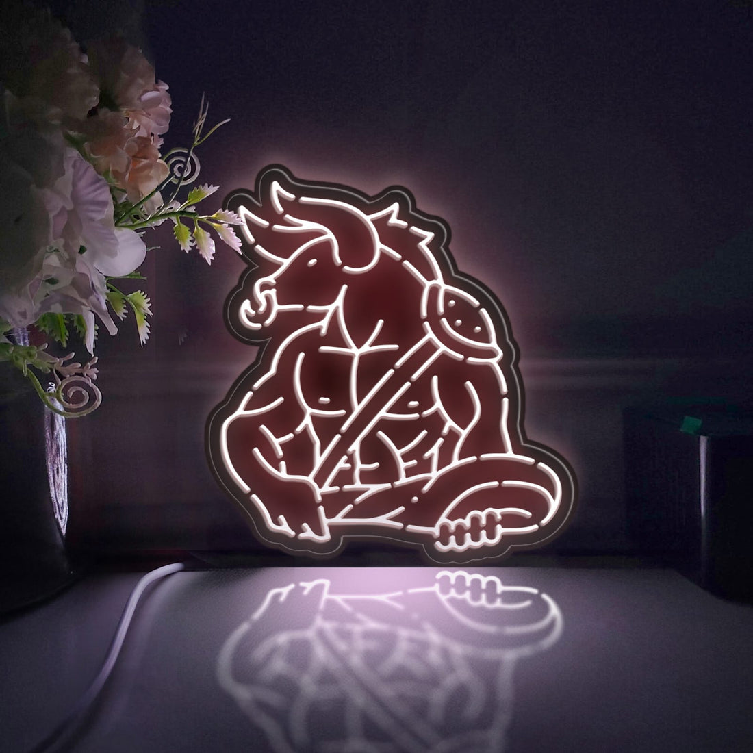 Mythology Minotaur Led Light Box, Monster Wall Art Decor, Light Sign, Desktop Decorations, Gift For Mythology Lovers, Art Enthusiasts