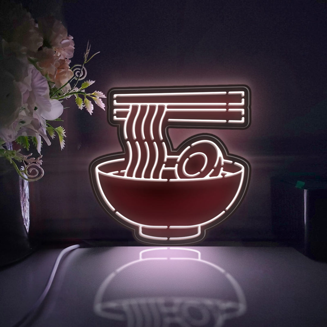 Asian Food Noodle Led Light Box, Ramen Noodle Wall Art Decor, Personalized Light Sign, Neon-like Desktop Decorations, Bedroom Decor, Gift