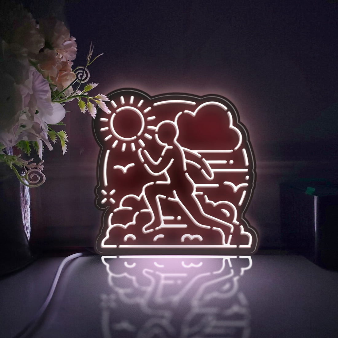 Running Led Light Box, Outdoor Sport Wall Art Decor, Personalized Light Sign, Neon-like Rgb Desktop Decorations, Bedroom Decor, Gift