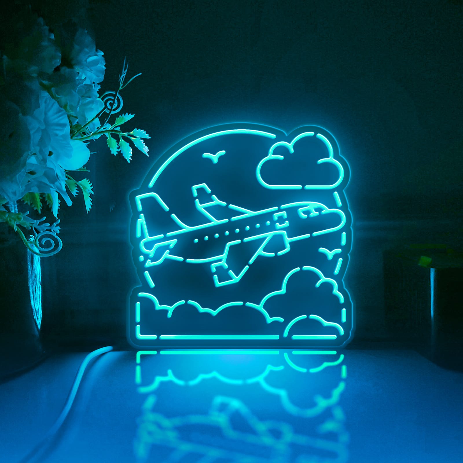 Airplane Taking Off Led Light Box, Flight Wall Art Decor, Light Sign, Desktop Decorations, Bedroom Decor, Gift For Travelers, Kid
