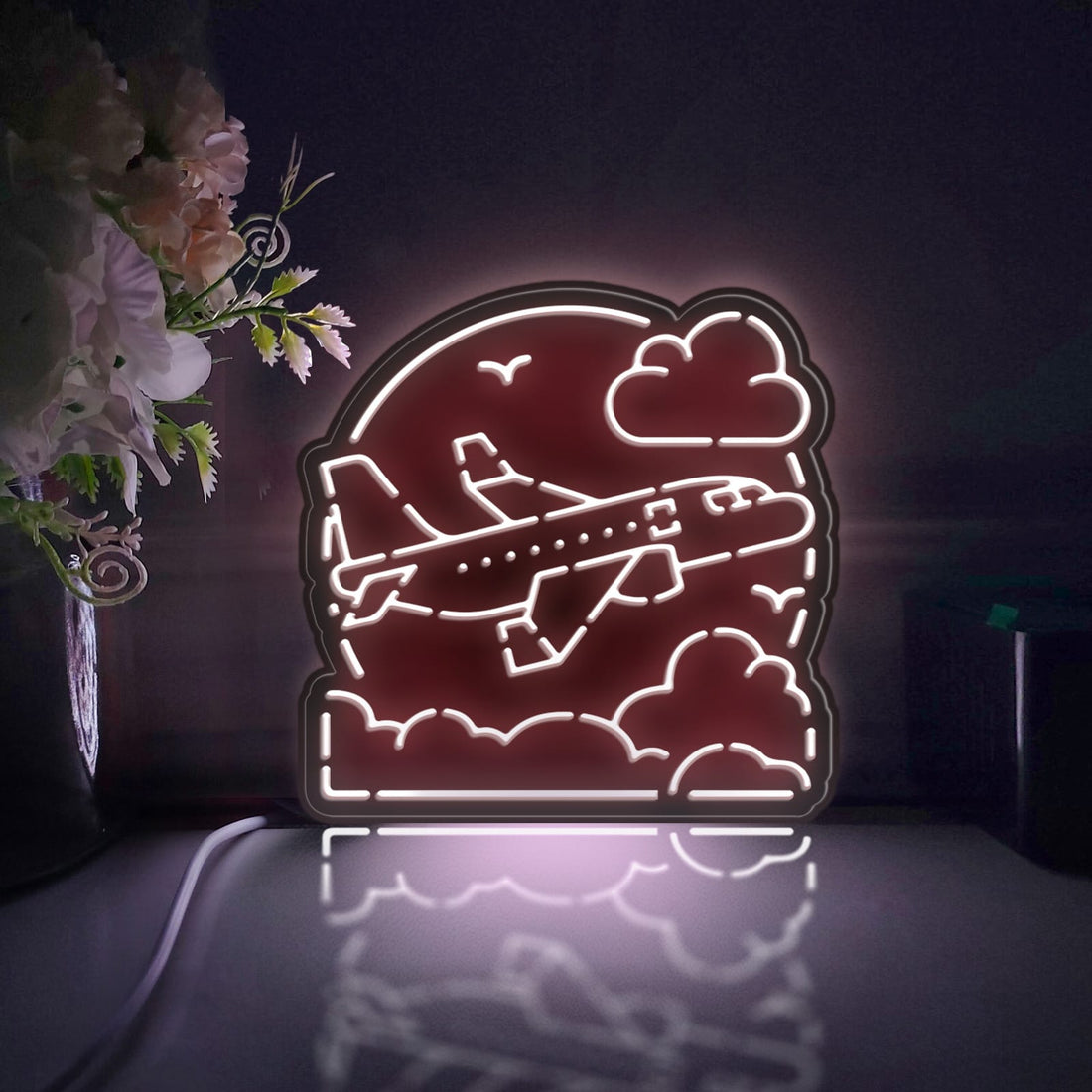Airplane Taking Off Led Light Box, Flight Wall Art Decor, Light Sign, Desktop Decorations, Bedroom Decor, Gift For Travelers, Kid