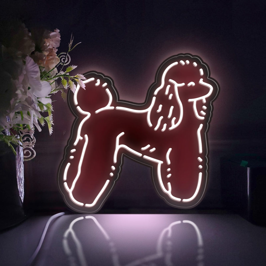 Poodle Breed Led Light Box, Pet Dog Wall Art Decor, Personalized Light Sign, Desktop Decorations, Bedroom Decor, Gift For Dog Enthusiasts