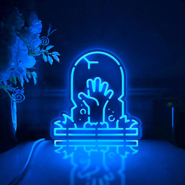 Death Tombstone Led Light Box, Life And Death Wall Art Decor, Personalized Light Sign, Neon-like Desktop Decorations, Bedroom Decor, Gift