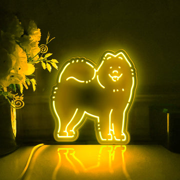 Samoyed Breed Led Light Box, Pet Dog Wall Art Decor, Personalized Light Sign, Rgb Desktop Decorations, Bedroom Decor, Gift For Dog Lovers
