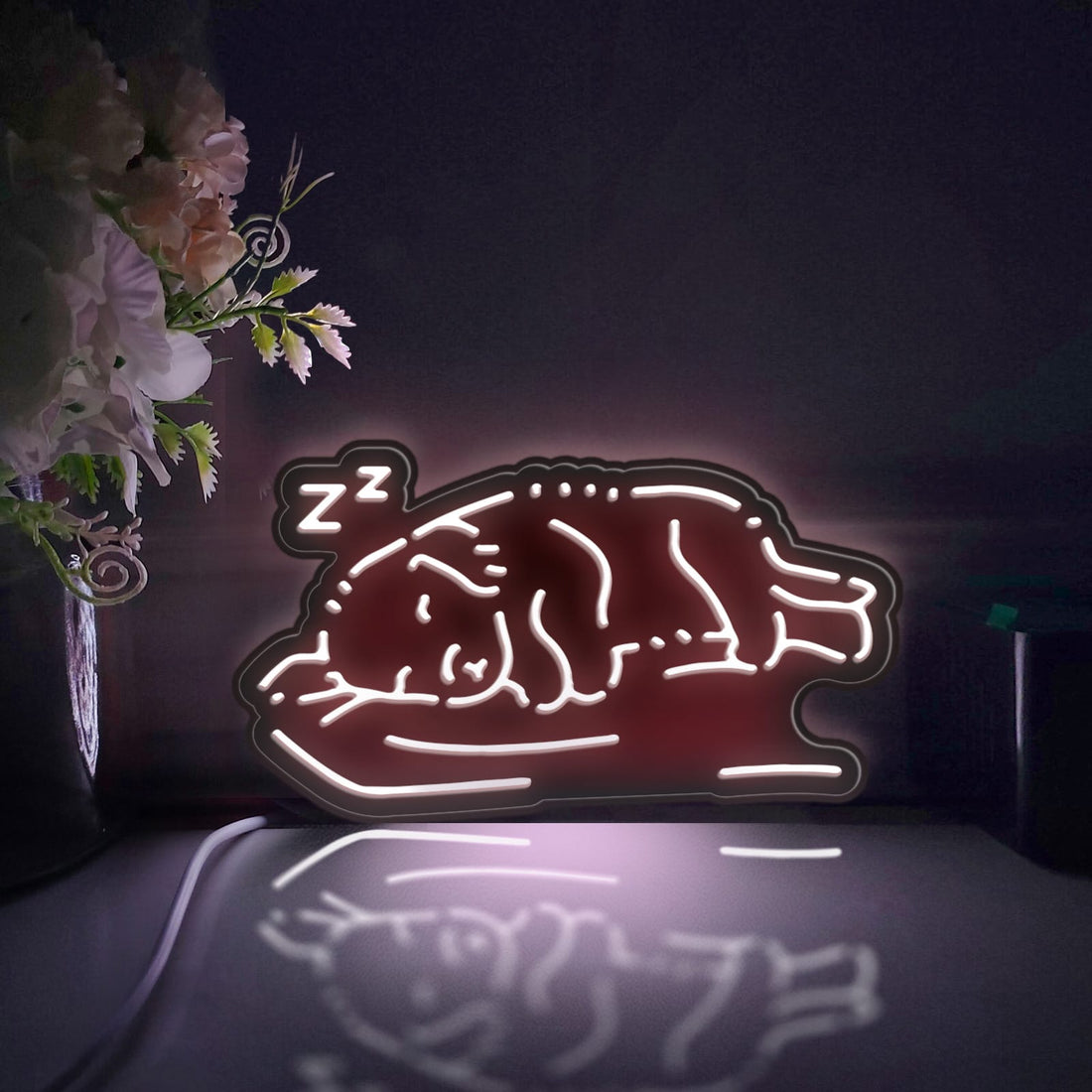 Sleeping Puppy Pillow Led Light Box, Pet Dog Wall Art Decor, Light Sign, Desktop Decorations, Bedroom Decor, Gift For Dog Lovers, Kids