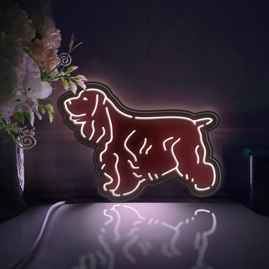 Spaniel Breed Led Light Box, Pet Dog Wall Art Decor, Personalized Light Sign, Rgb Desktop Decorations, Bedroom Decor, Gift For Dog Lovers