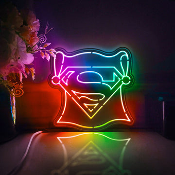 Superhero Led Light Box, Superman Wall Art Decor, Light Sign, Desktop Decorations, Bedroom Decor, Gift For Comic Book Fans, Kids