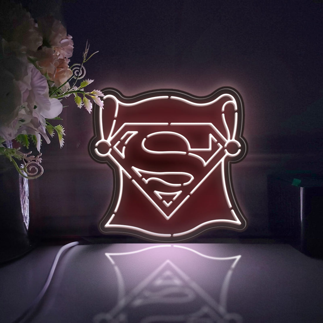 Superhero Led Light Box, Superman Wall Art Decor, Light Sign, Desktop Decorations, Bedroom Decor, Gift For Comic Book Fans, Kids
