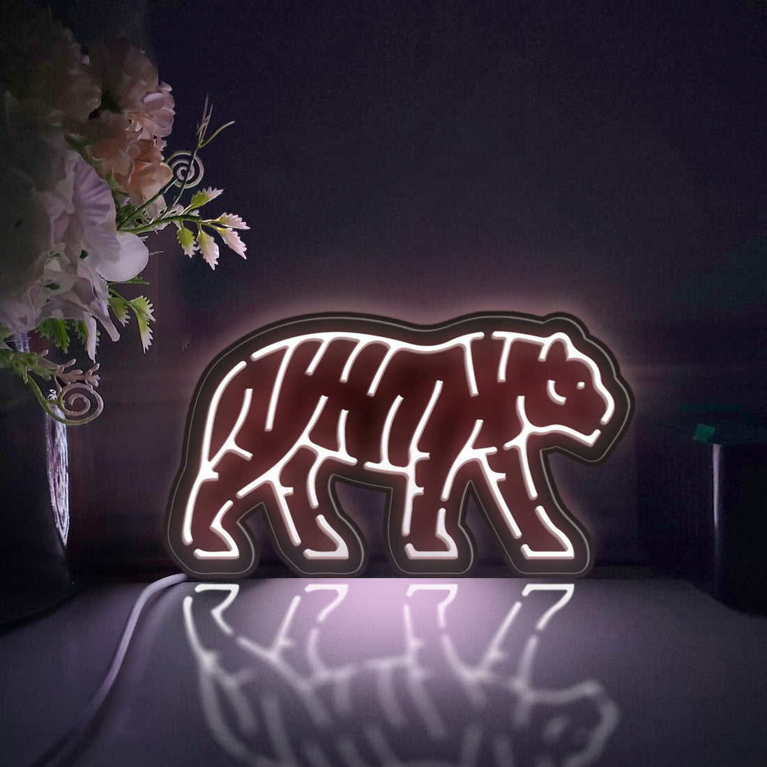 Tiger Led Light Box, Wild Animal Wall Art Decor, Light Sign, Desktop Decorations, Room Decor, Gift For Wildlife Enthusiasts, Animal Lovers