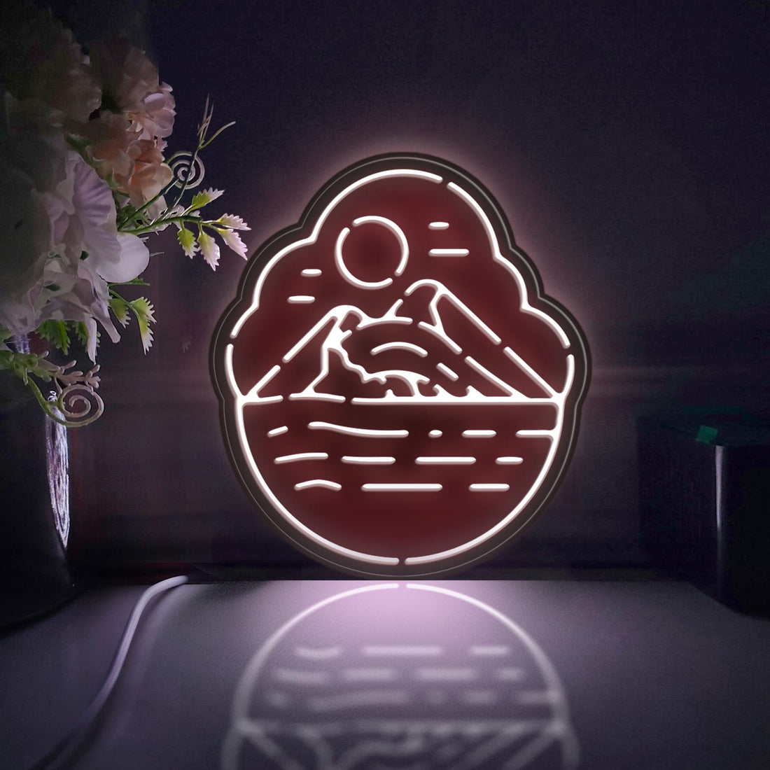 Mountain And River Led Light Box, Terrain And Landscape Wall Art Decor, Lighted Desktop Decoration, Gift For Nature Lovers