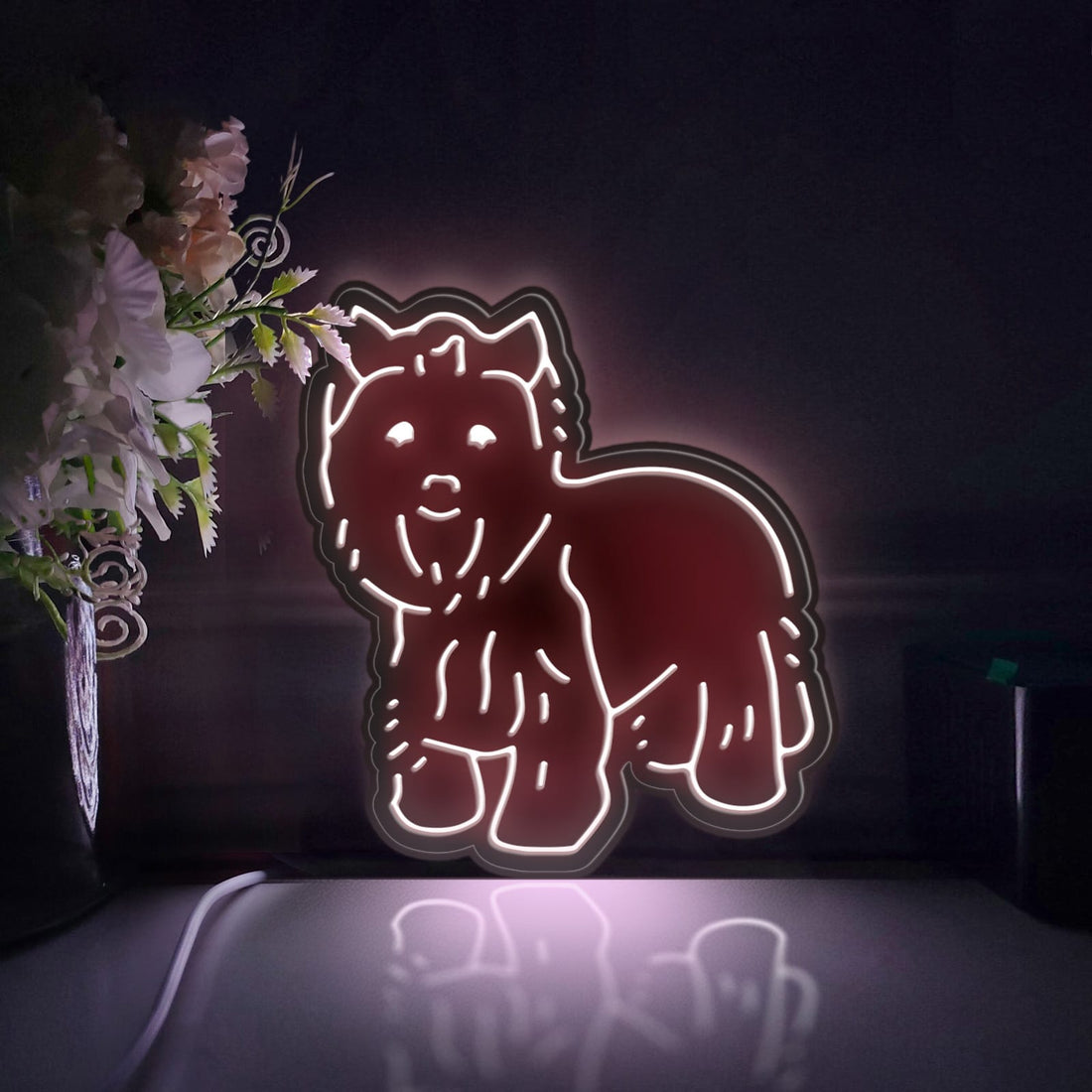 Yorkshire Terrier Led Light Box, Pet Dog Wall Art Decor, Personalized Light Sign, Desktop Decorations, Bedroom Decor, Gift For Dog Owners