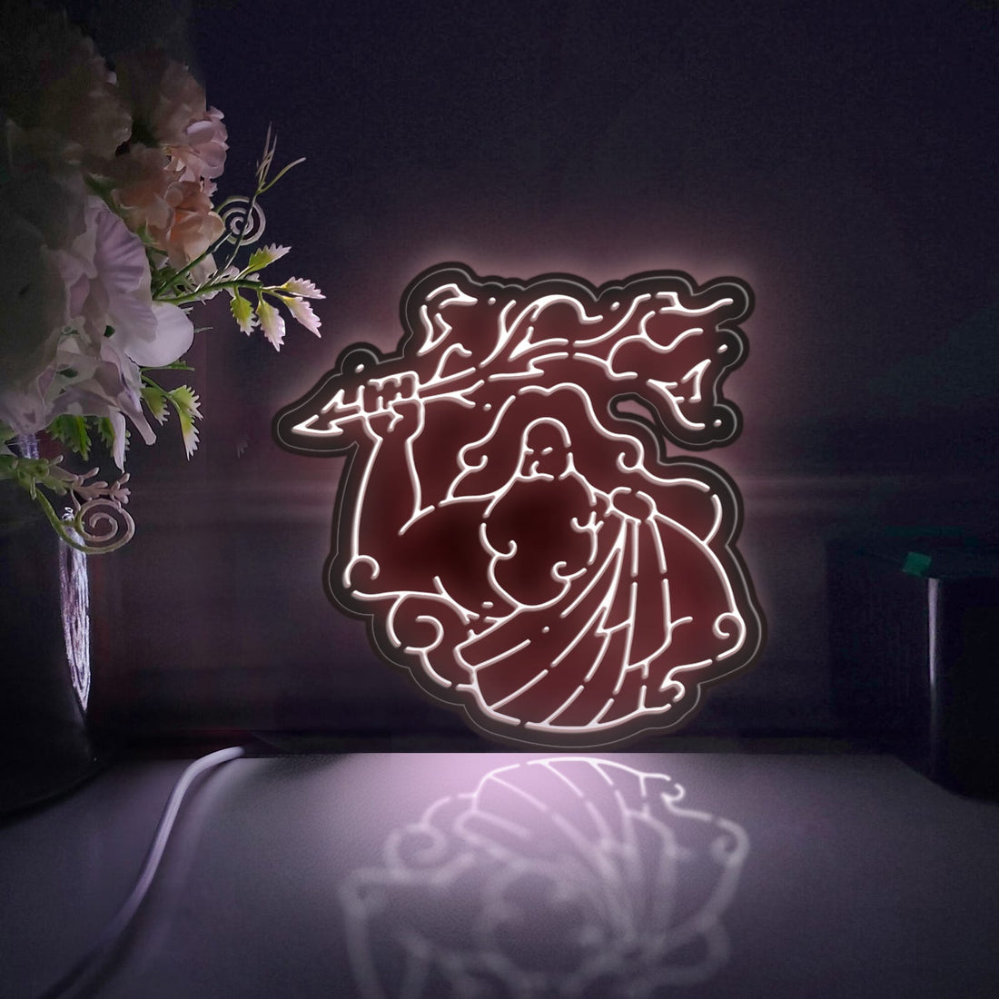 Greek God Zeus Led Light Box, Wall Art Decor, Personalized Light Sign, Desktop Decorations, Bedroom Decor, Gift For Mythology Enthusiasts