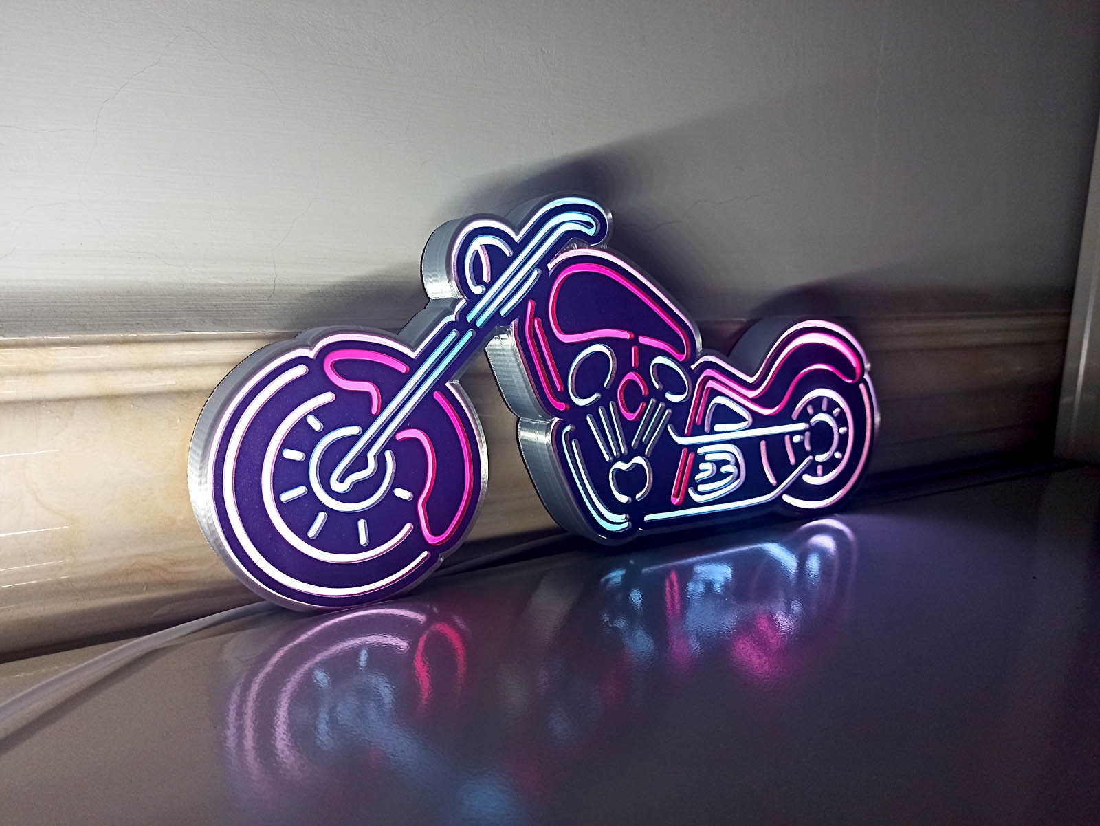 Garage Motorcycle LED Sign, Motorbike Led Light Sign, Motorcycle Ornaments, Motorcycle Wall Hangings, Garage Sign, Man Cave Led Light Box
