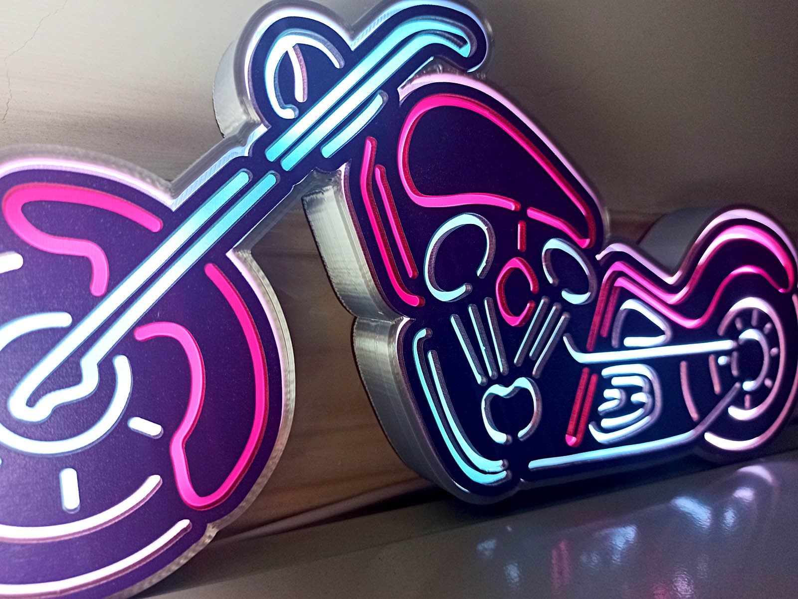 Garage Motorcycle LED Sign, Motorbike Led Light Sign, Motorcycle Ornaments, Motorcycle Wall Hangings, Garage Sign, Man Cave Led Light Box