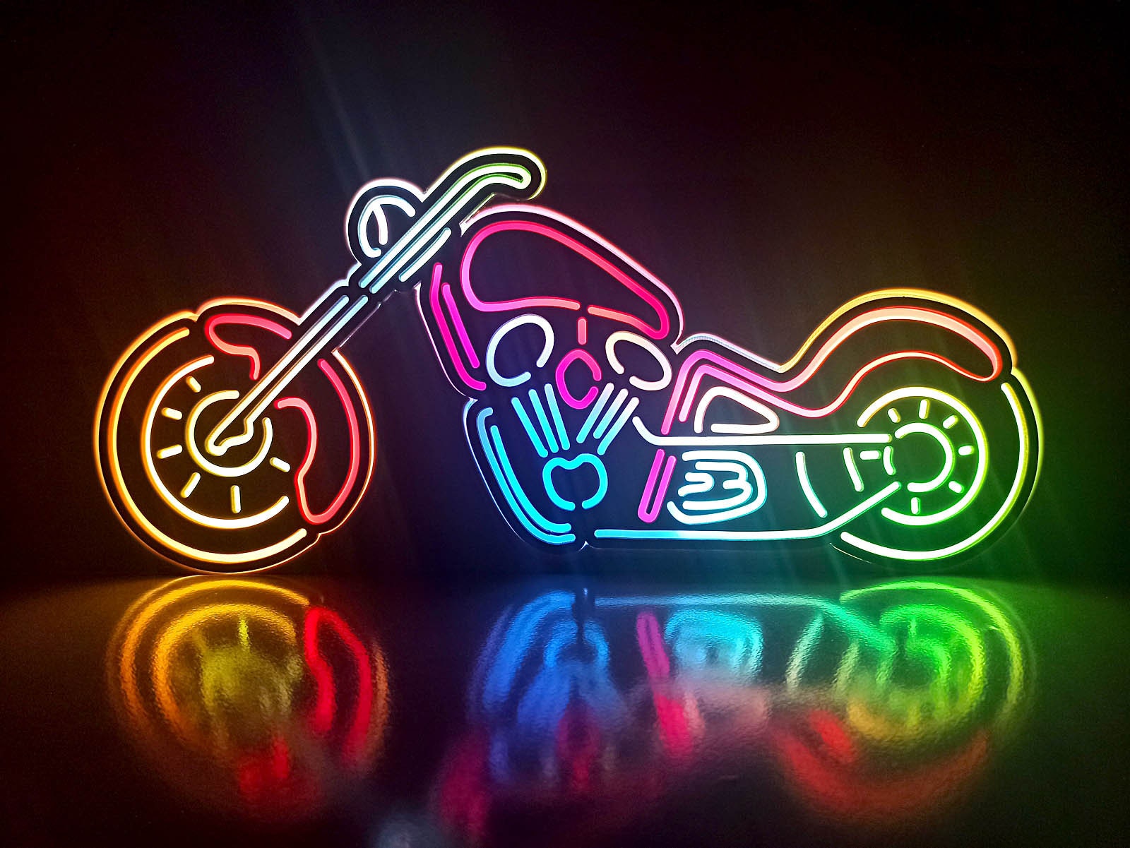 Garage Motorcycle LED Sign, Motorbike Led Light Sign, Motorcycle Ornaments, Motorcycle Wall Hangings, Garage Sign, Man Cave Led Light Box